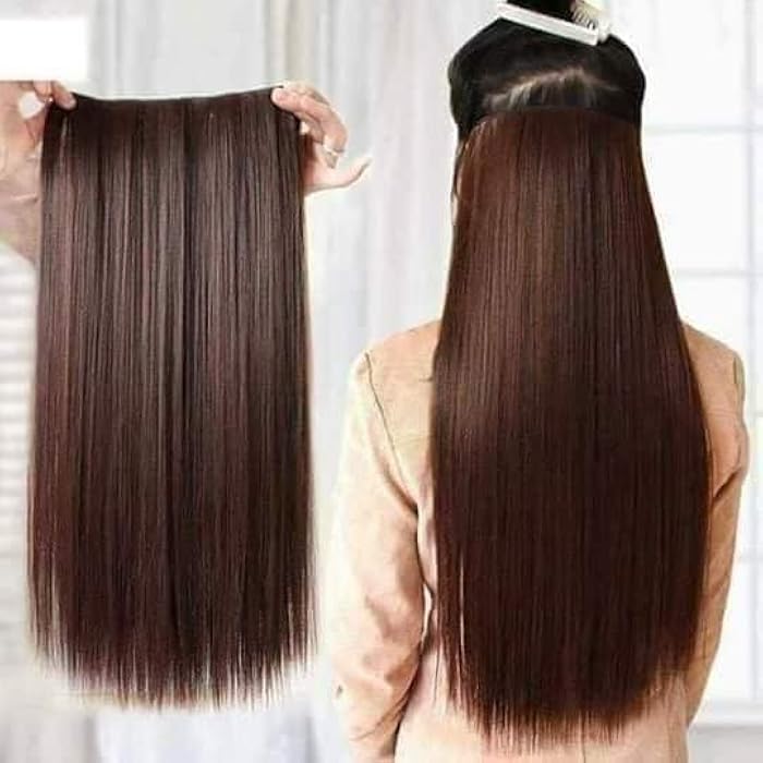 DILLARDS Brown Glitter Hair Extension Synthetic Heat Hair Wig - Image 1